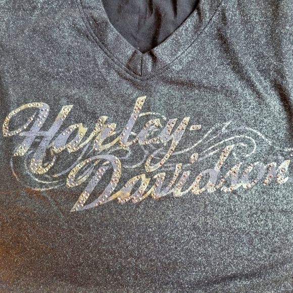 Harley Davidson Black/Silver Shimmer Tee - Picture 4 of 5